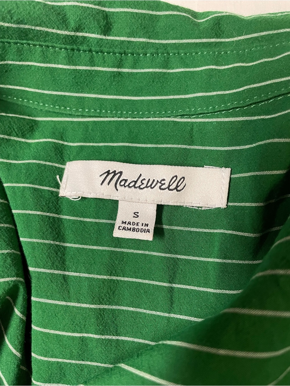 Madewell Signature Poplin Cargo Button-Up Shirt In Stripes In Varsity Green - Picture 9 of 11